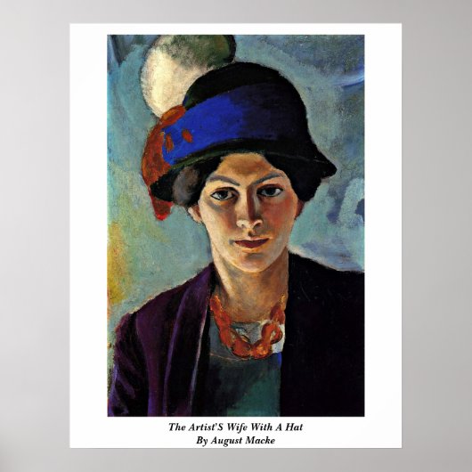 De vrouw van de kunstenaar met een Pet tegen augus Poster (Voorkant)