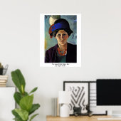 De vrouw van de kunstenaar met een Pet tegen augus Poster (Thuiskantoor)