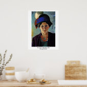 De vrouw van de kunstenaar met een Pet tegen augus Poster (Keuken)
