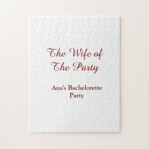 De vrouw van de party vrijgezellenfeest naam datum legpuzzel
