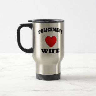 De vrouw van de politieagent reisbeker