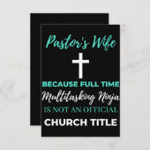 De vrouw van de predikant omdat fulltime multitask bedankkaart (Voorkant / Achterkant)