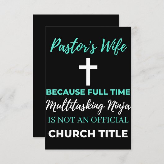 De vrouw van de predikant omdat fulltime multitask bedankkaart (Voorkant / Achterkant)