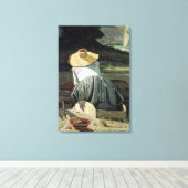 De vrouw van de rivier de 1860 canvas afdruk (Insitu (Houten vloer))