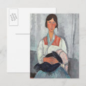 De Vrouw van de zigeuner met Baby, 1919 (olie op Briefkaart (Voorkant / Achterkant)