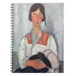 De Vrouw van de zigeuner met Baby, 1919 (olie op Notitieboek