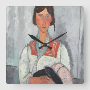 De Vrouw van de zigeuner met Baby, 1919 (olie op Vierkante Klok