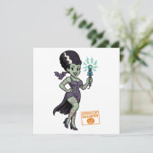 De vrouw van Frankenstein Cartoon Feestdagenkaart (Staand voorkant)