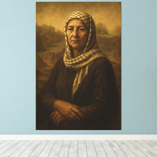 De vrouw van Gaza Canvas Print (Insitu (Houten vloer))