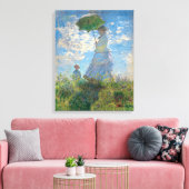 De vrouw van Monet is hersteld met een parasol De Canvas Afdruk (Insitu (Woonkamer))