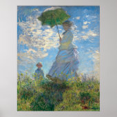 De vrouw van Monet is hersteld met een parasol De Poster (Voorkant)