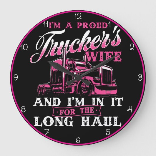 De vrouw van Proud Trucker: Pink Long Haul Grote Klok (Voorkant)