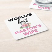 De vrouw van 's werelds beste predikant bl kartonnen onderzetters (Schuin)