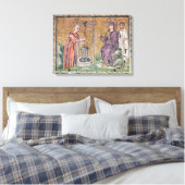 De vrouw van Samaria bij de Well Canvas Afdruk (Insitu (Slaapkamer))