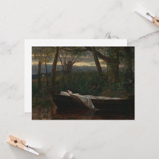 De vrouw van Shalott | Walter Crane Kaart (Voorkant / Achterkant in situ)