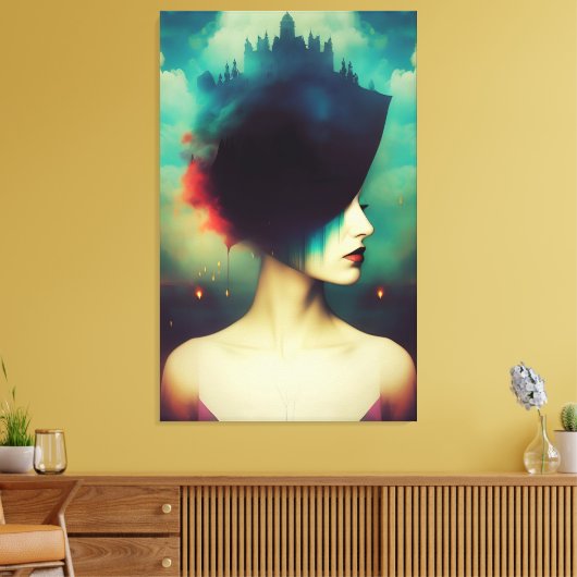 De Vrouwe van het Kasteel Canvas Afdruk (Insitu (Woonkamer))