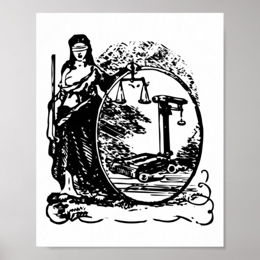 De Vrouwe van Justitie Sticker Poster (Voorkant)