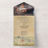 De Vrouwe van Shallot Sprookjesachtige Bruiloft All In One Uitnodiging (Binnen)