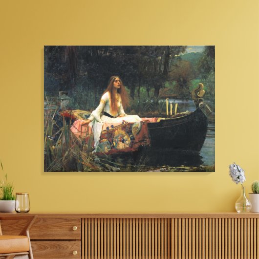 De Vrouwe van Shalott - Oliedoek reproductie Canvas Afdruk (Insitu (Woonkamer))