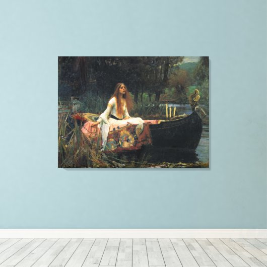 De Vrouwe van Shalott - Oliedoek reproductie Canvas Afdruk (Insitu (Houten vloer))