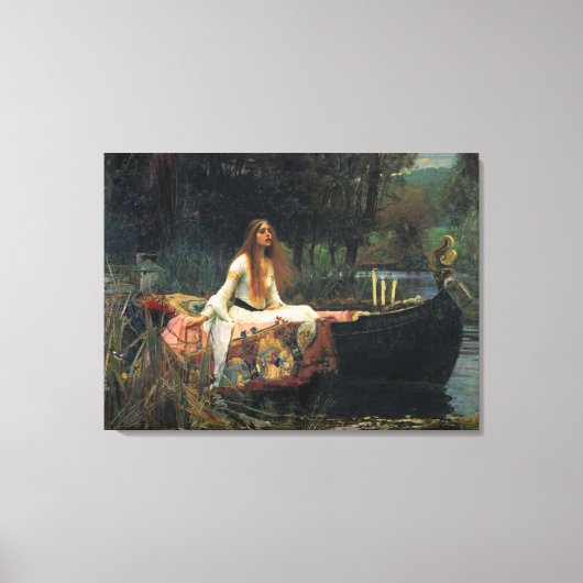 De Vrouwe van Shalott - Oliedoek reproductie Canvas Afdruk (Voorkant)
