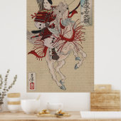 De vrouwelijke krijger samurai Dame Hangaku  Poster (Keuken)