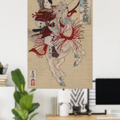 De vrouwelijke krijger samurai Dame Hangaku  Poster (Thuiskantoor)