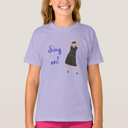De vrouwelijke zanger, zingt, karaokeT-shirts voor T-shirt (Voorkant)