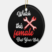 De vrouwen bekijken dit Vrouw automatisch Mechanis Keramisch Ornament (Links)