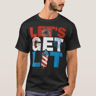 De vrouwen krijgen het kleine vuurwerk van 4 juli  t-shirt