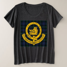 De Vrouwen Losse Fit Tartan + Logo T-shirt