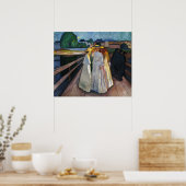 De vrouwen op de brug (1903) - Edvard Munch Poster (Keuken)
