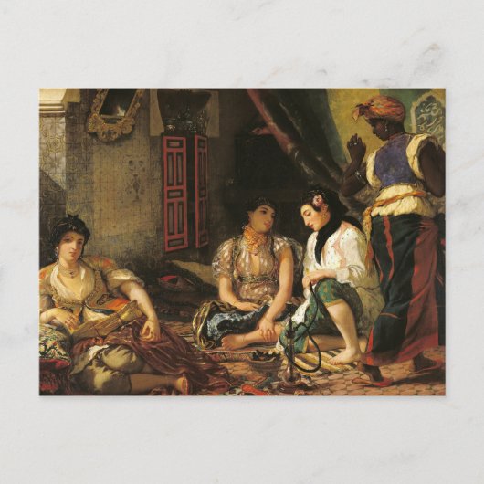 De vrouwen van Algiers in hun appartement, 1834 Briefkaart (Voorkant)