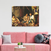 De vrouwen van Algiers in hun appartement, 1834 Canvas Afdruk (Insitu (Woonkamer))