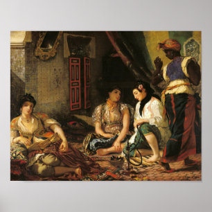 De vrouwen van Algiers in hun appartement, 1834 Poster