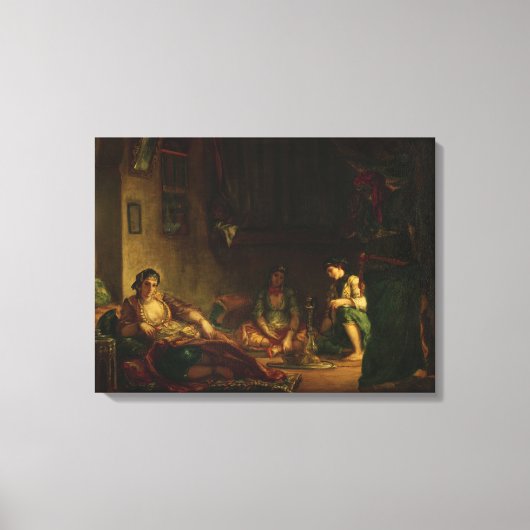 De vrouwen van Algiers in hun Harem, 1847-49 Canvas Afdruk (Voorkant)