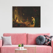 De vrouwen van Algiers in hun Harem, 1847-49 Canvas Afdruk (Insitu (Woonkamer))