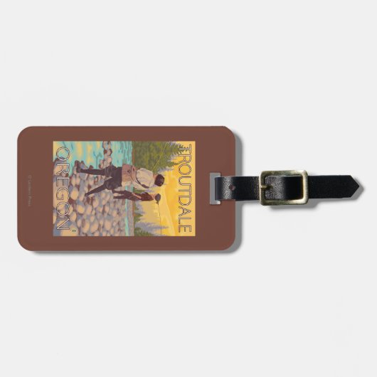 De vrouwen vliegen Visserij - Troutdale, Oregon Bagagelabel (Voorkant horizontaal)