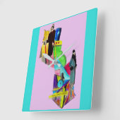 de vrouwendruk van het jaren '30art deco vierkante klok (Hoek)