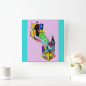 de vrouwendruk van het jaren '30art deco vierkante klok (Huis)