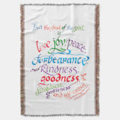 De vrucht van de Geest Bijbelvers Deken (Voorkant Verticaal)