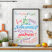 De vrucht van de Geest Bijbelvers Poster