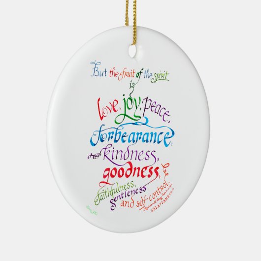 De Vrucht van de Geest Christelijk Bijbelvers Keramisch Ornament (Rechts)