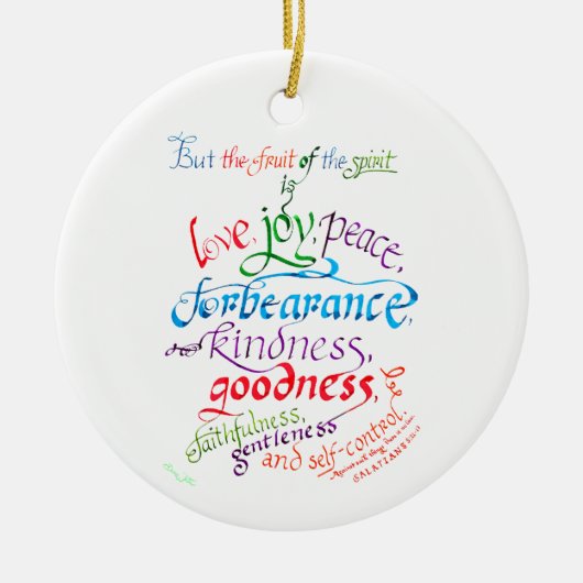 De Vrucht van de Geest Christelijk Bijbelvers Keramisch Ornament (Voorkant)