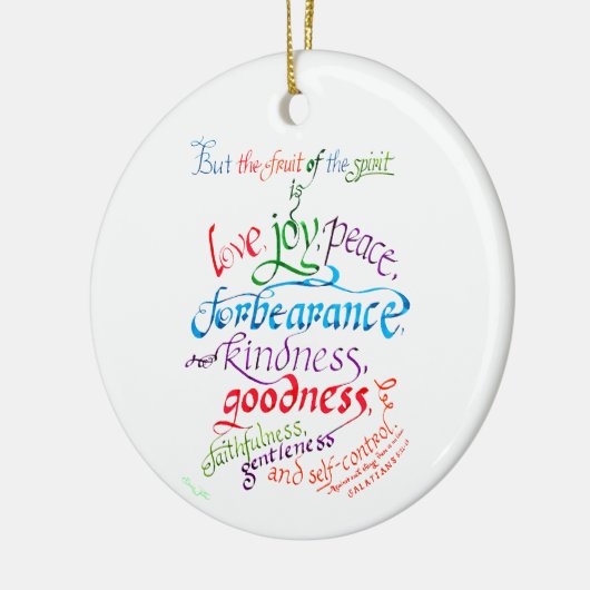 De Vrucht van de Geest Christelijk Bijbelvers Keramisch Ornament (Links)