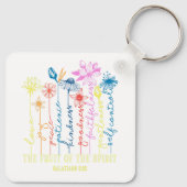 De vrucht van de geest Galaten 5 22 bloemenchri Sleutelhanger (Achterkant)