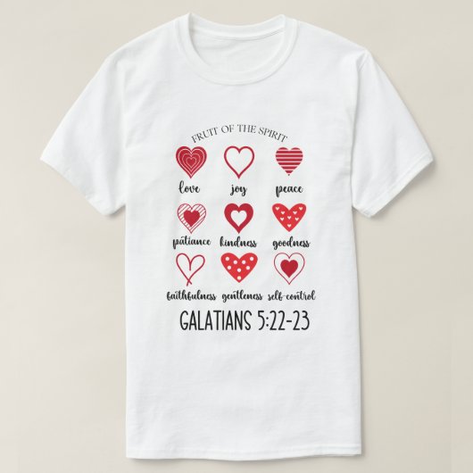 De vrucht van de Geest, liefde, vreugde, vrede 202 T-shirt (Design voorkant)
