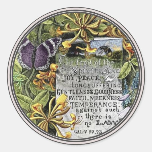 De Vrucht Van De Geest Ronde Sticker (Voorkant)