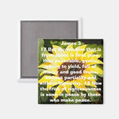 De vrucht van Rechtvaardigheid Bijbel vers Zonnebl Magneet (Voorkant / Achterkant)