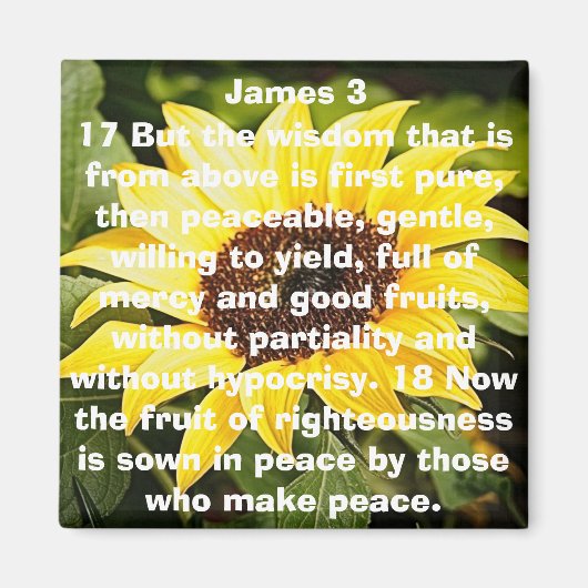 De vrucht van Rechtvaardigheid Bijbel vers Zonnebl Magneet (Voorkant)